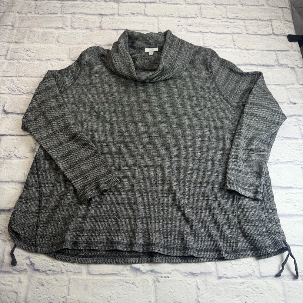 J. Jill Gray Marled Cowl Neck Cotton/Spandex Pullover. Size 3x